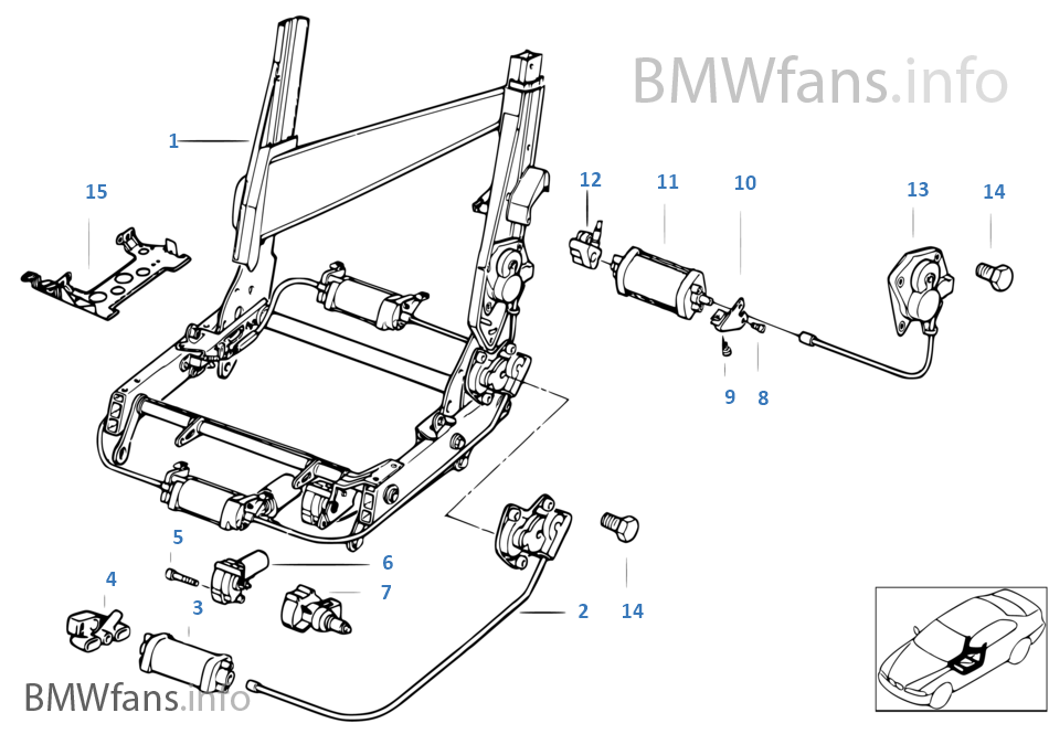 Σπορ κάθισμα BMW πλαίσιο πλάτης καθίσμ.