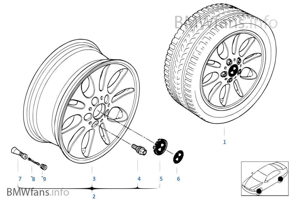 BMW LA wheel, ellipsoid styling 56