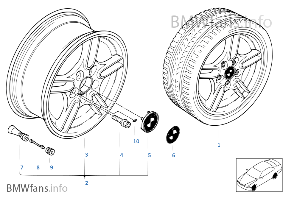 BMW LA wheel, M parallel spoke 66