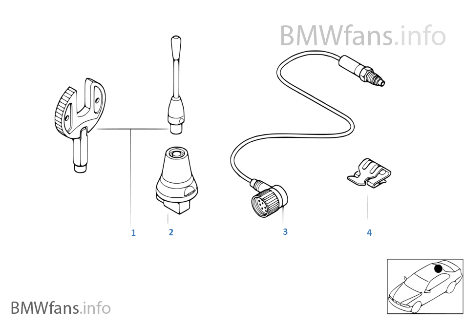 Einzelteile Dachtelefonantenne