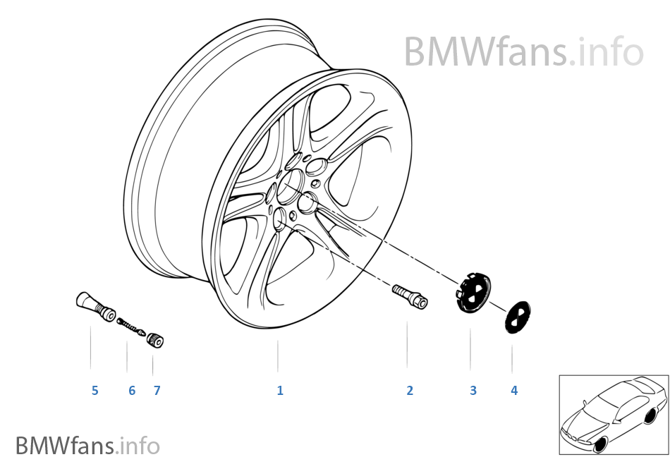 BMW 輕質合金輪輞 雙輪幅 59