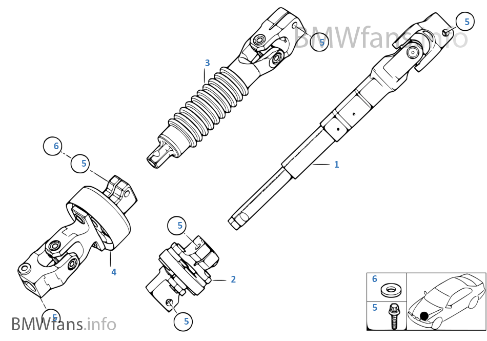 Steer.col.-lower joint assy