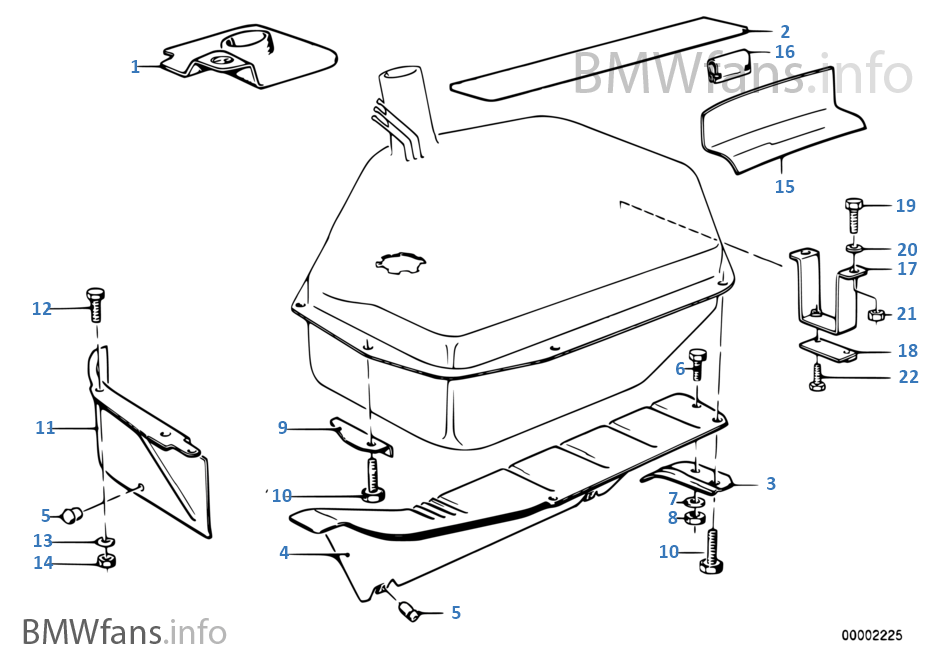 Fuel tank/attaching parts