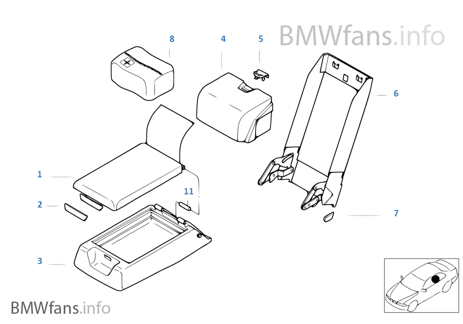 Rear seat center armrest