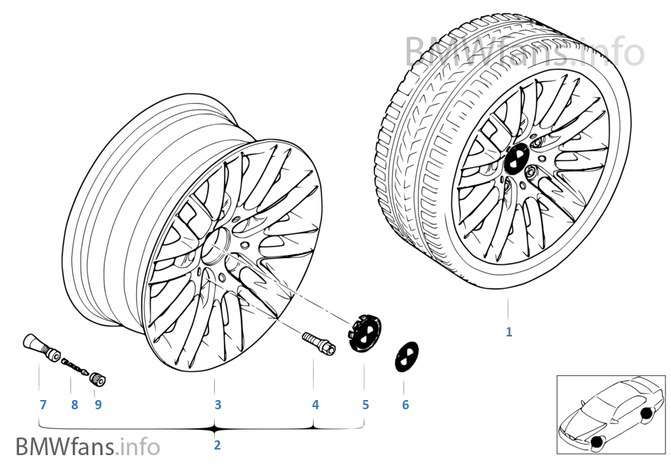 BMW LA wheel, parallel spoke 82
