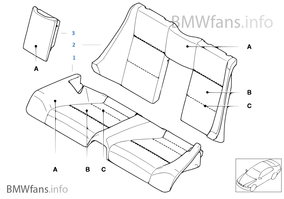 Individual cover, seat, rear, leather N6