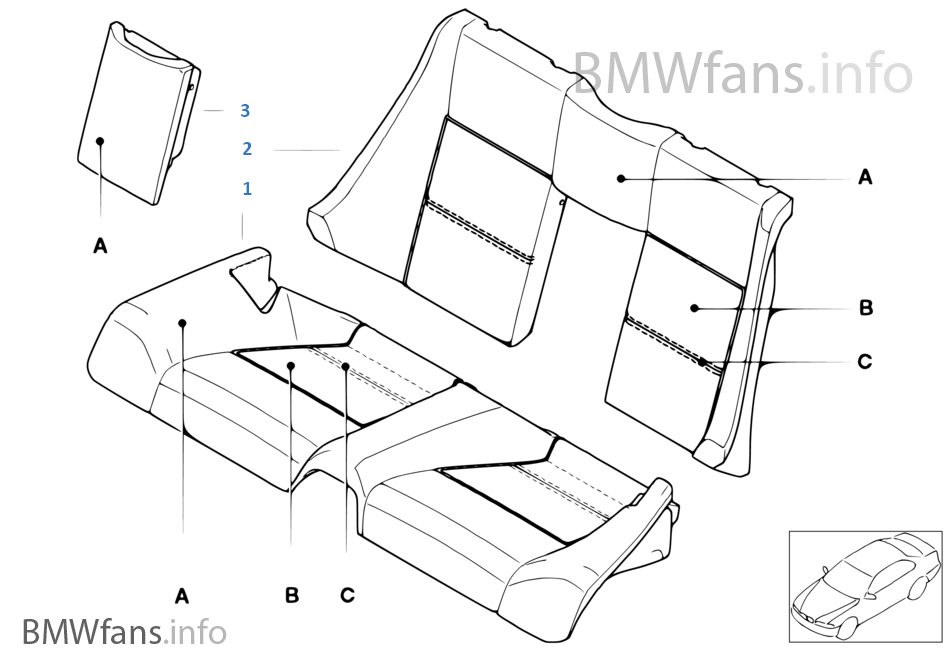 Individual cover, seat, rear, leather Q9