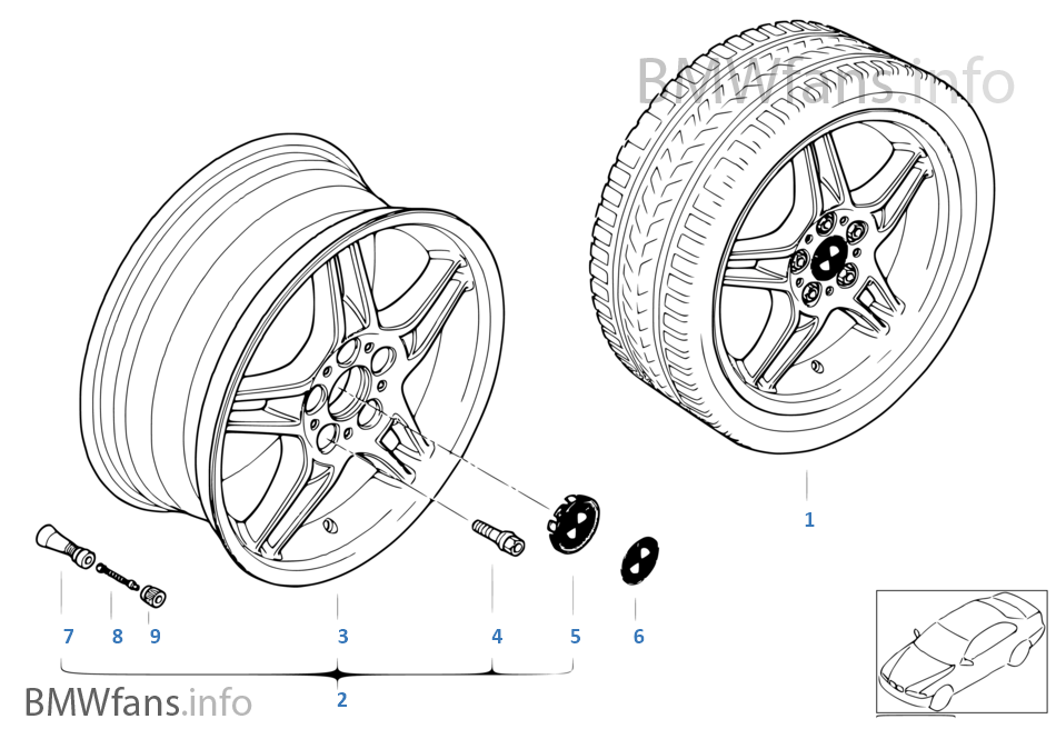 BMW 輕質合金輪輞 雙輪輻 125