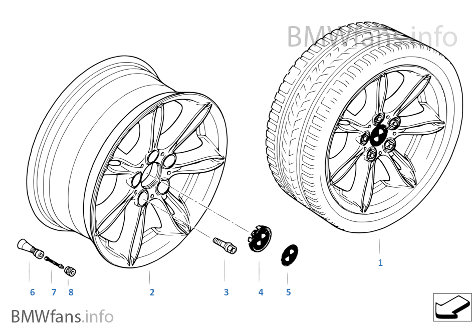BMW LA wheel/double spoke 103