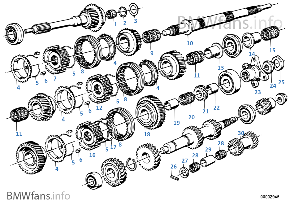 Getrag 245/10/11 gear wheel set, parts