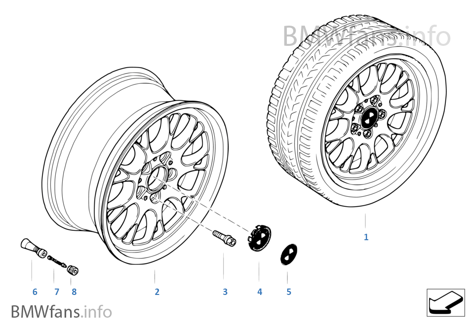 BMW light alloy wheel, cross spoke 133