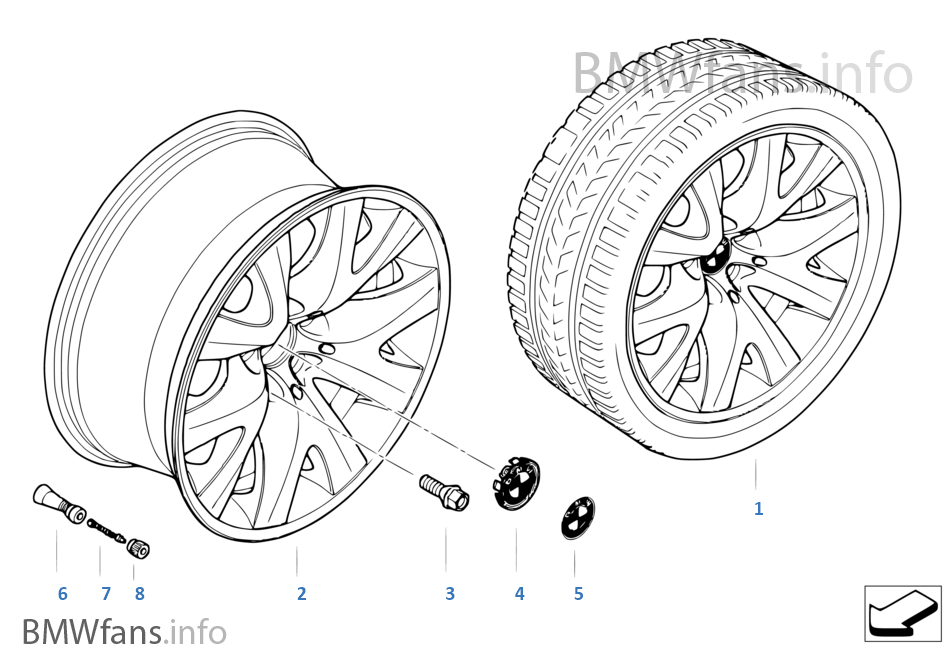 BMW light alloy wheel, V-spoke 126