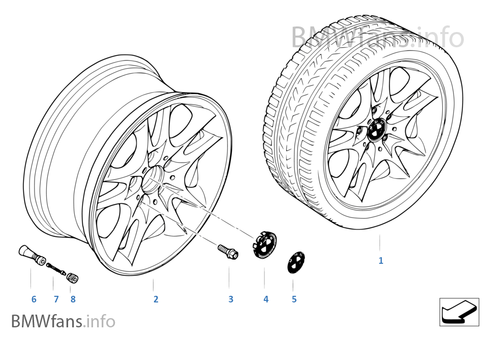 BMW 輕質合金輪輞 雙輪幅 111