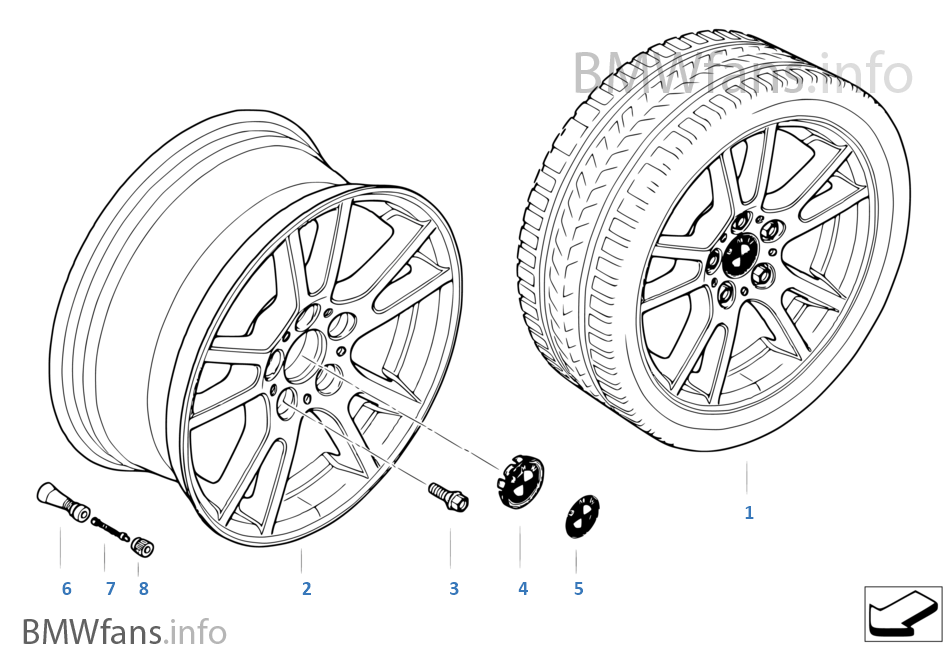 BMW alloy wheel, double spoke 148