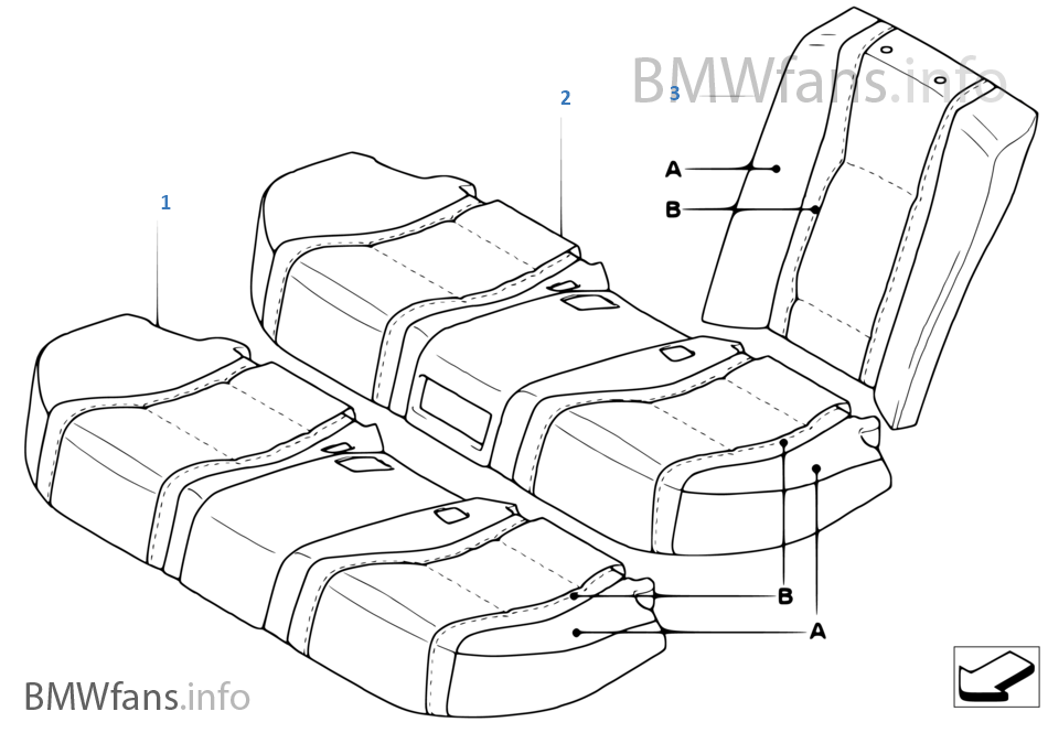 Indiv.cover, basic seat, rear U6