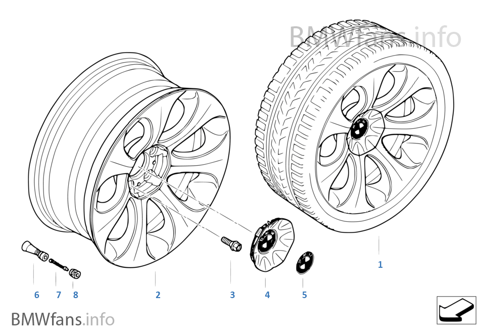 BMW LA wheel, ellipsoid styling 121