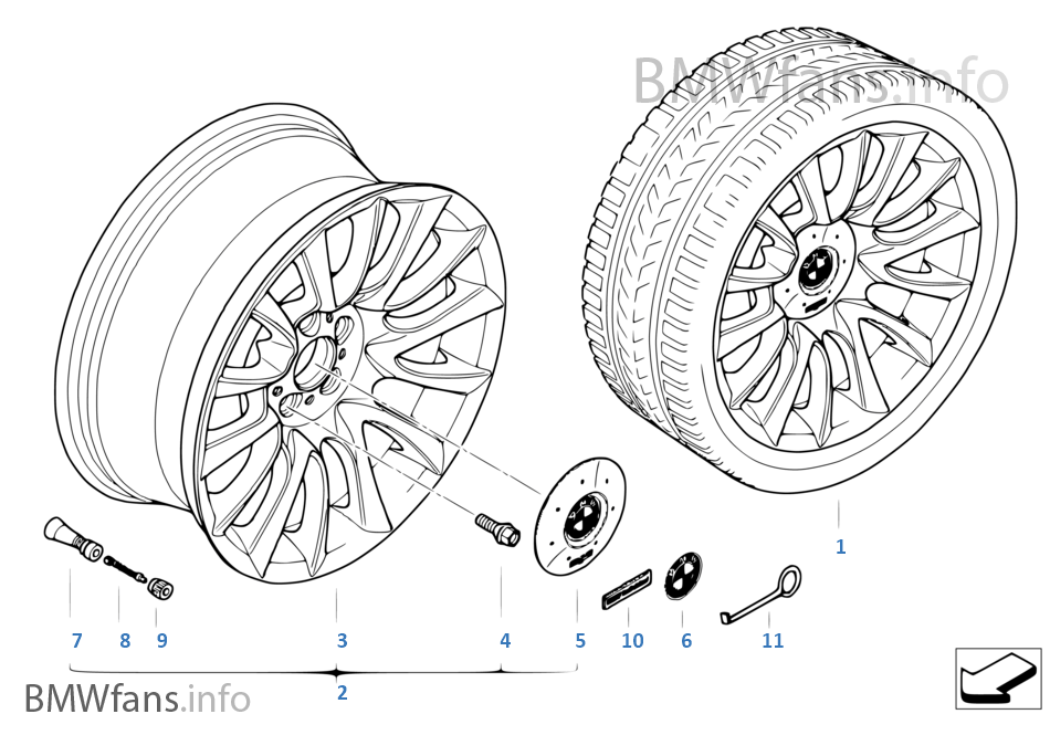 BMW 輕質合金輪輞 個性化 V 輪輻 152