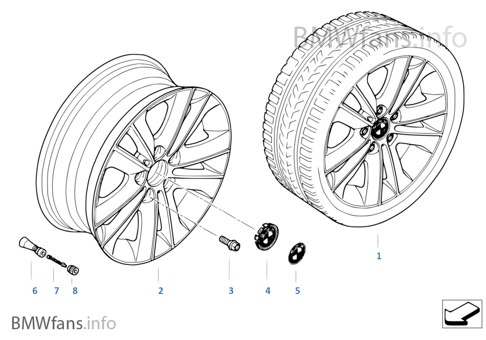 BMW 輕質合金輪輞 V 型輪幅 141