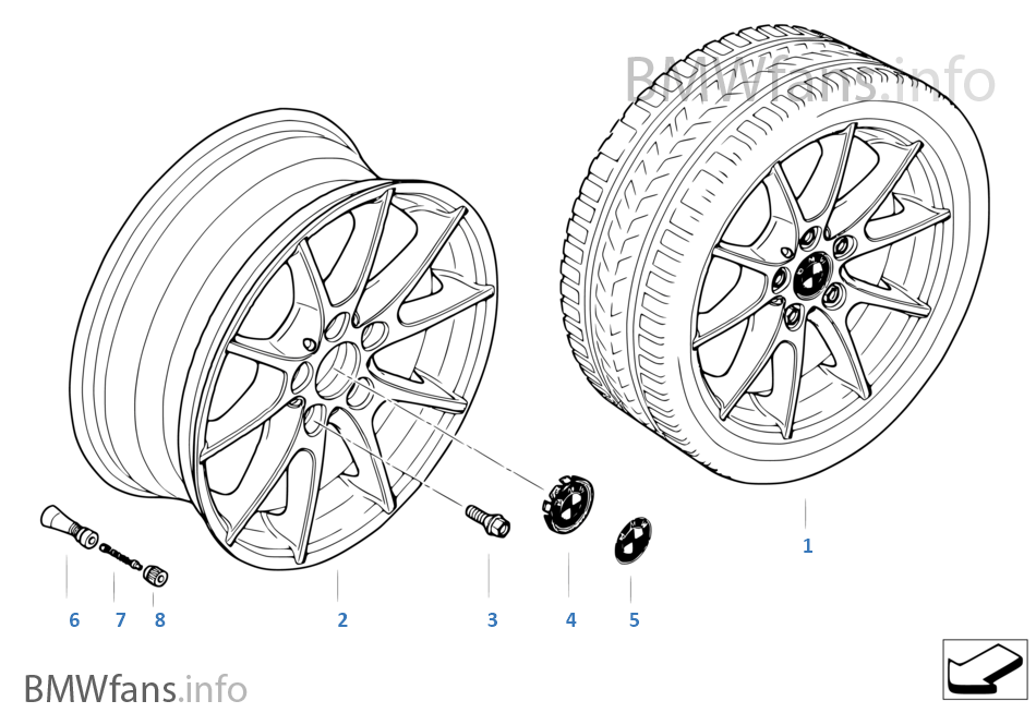 BMW 輕質合金輪輞 雙輪幅 178