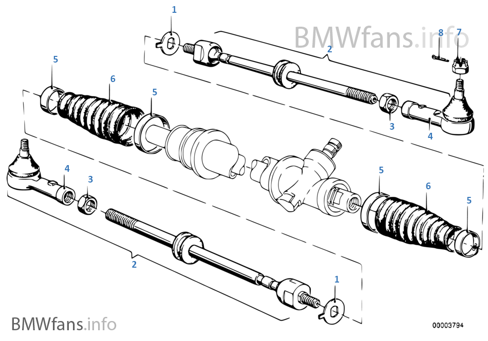 Tie rods without steering damper