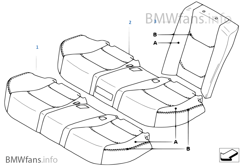 Individual sports seat cover, rear