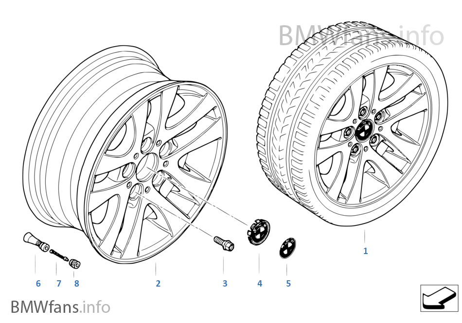 BMW alloy wheel, double spoke 156