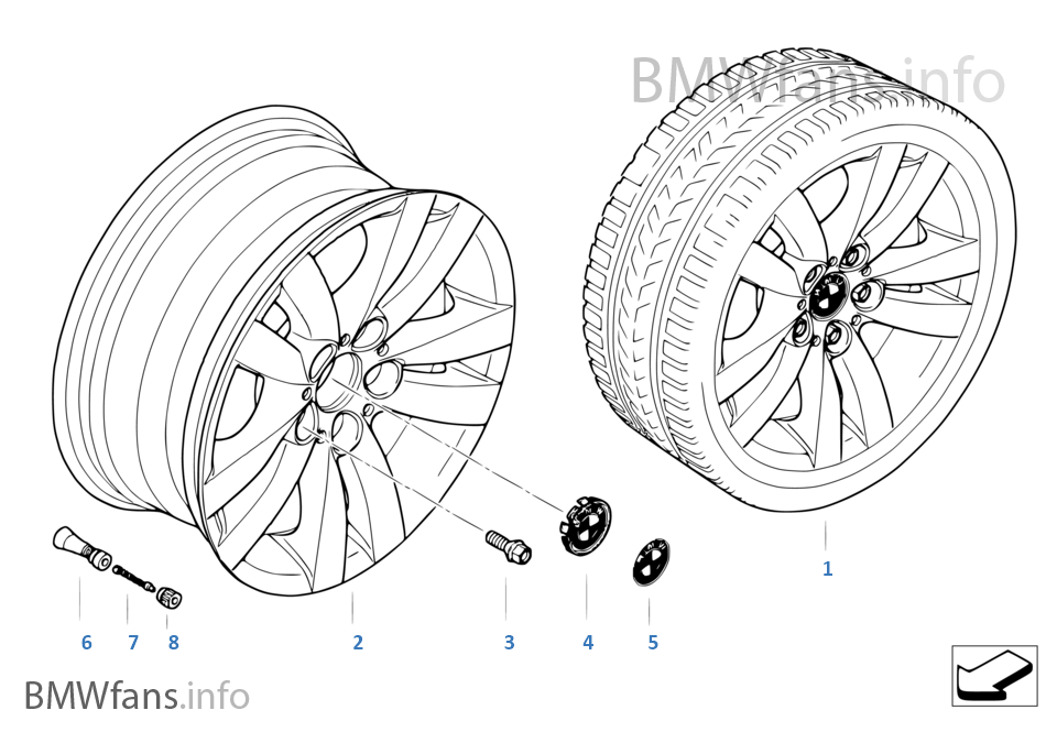BMW alloy wheel, double spoke 161