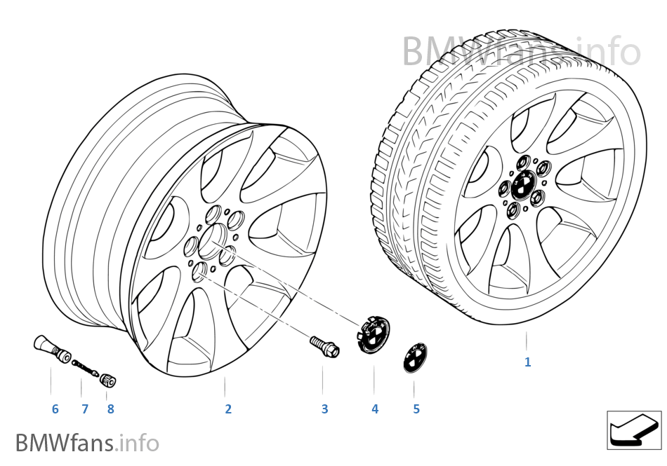 BMW LA wheel, ellipsoid styling 162