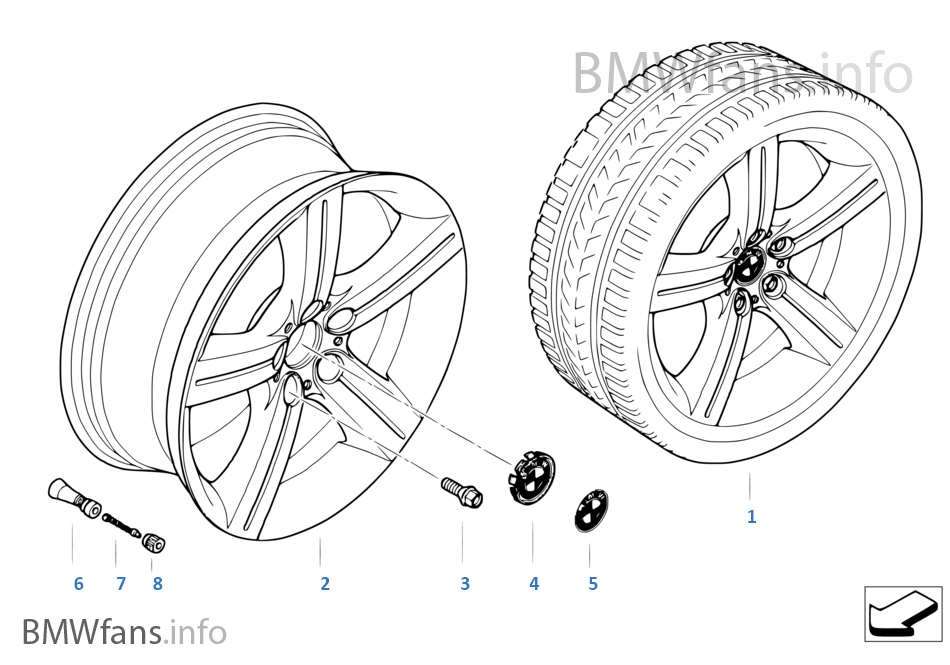 BMW 輕質合金輪輞 星形輪幅 199
