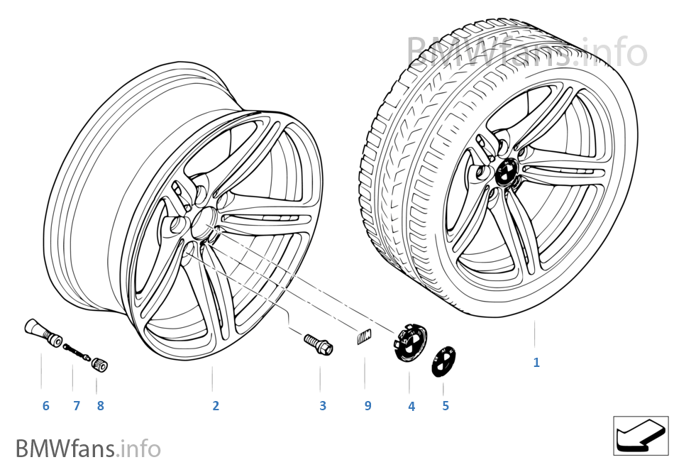 BMW 輕質合金輪輞 M 雙輪幅 167