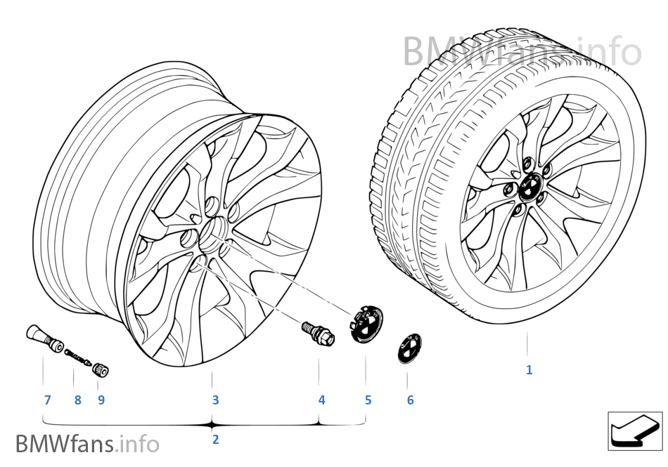 BMW 輕質合金輪輞 Y 輪幅 183