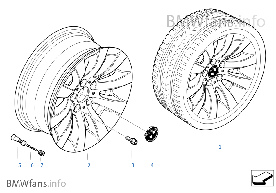 BMW LA wheel, radial spoke 244