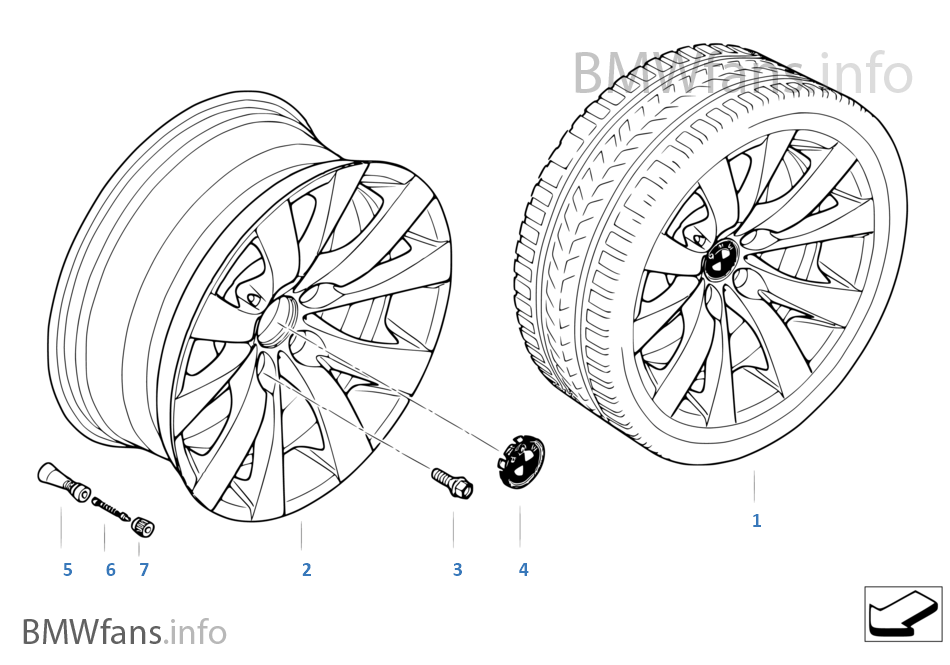 BMW 輕合金車輪 V 形輪輻 248