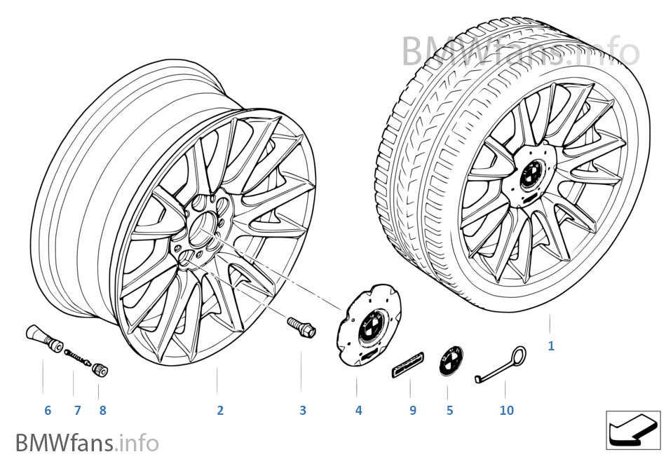 BMW 輕質合金輪輞 個性化 V 輪輻 228
