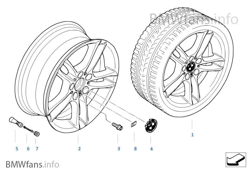 BMW LA wheel, dual spoke 261