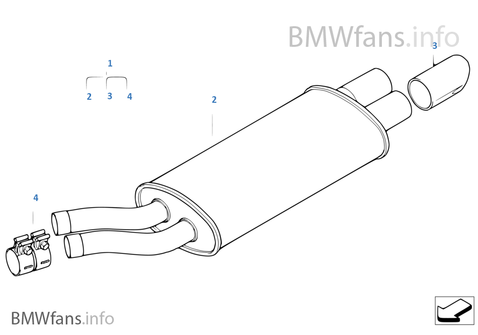 Задний глушитель BMW Performance