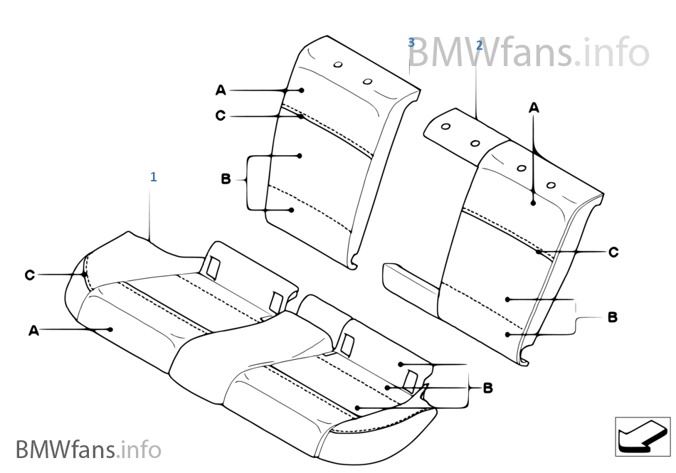 Indiv. load-through for seat, rear, LC