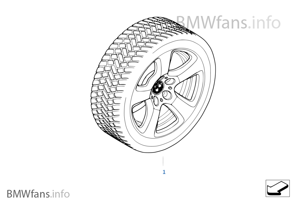 Winter wheel and tyre, star spoke 243