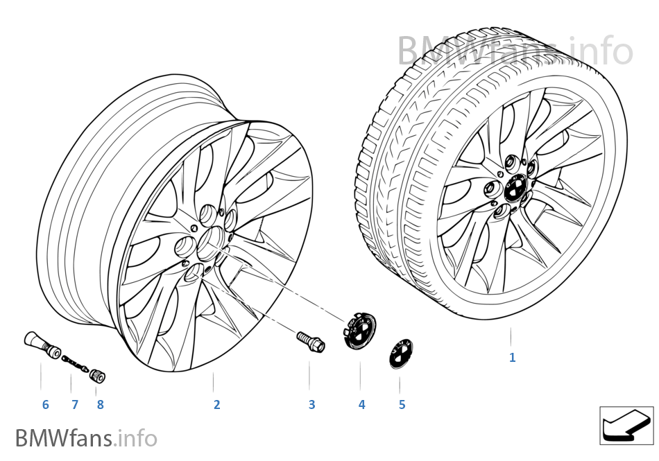 BMW 輕質合金輪輞 V 型輪幅 217