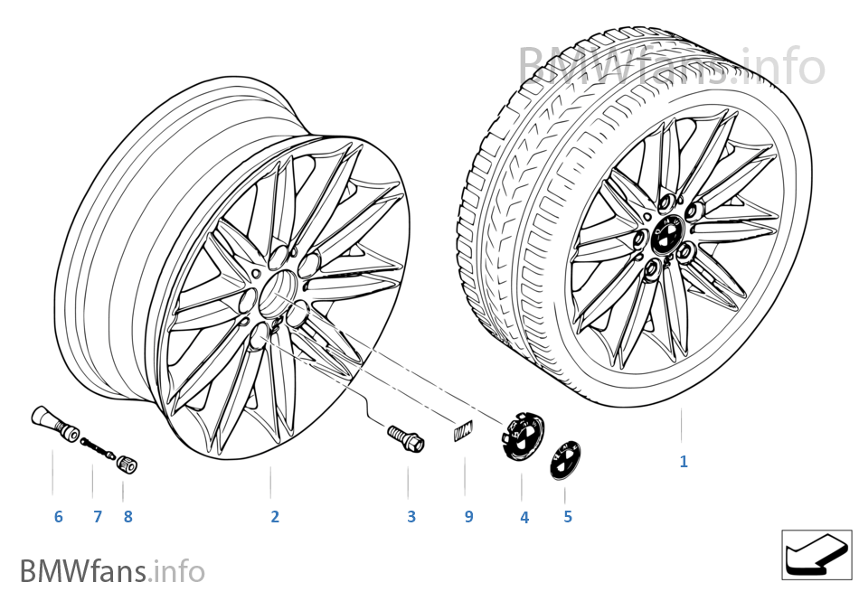 BMW alloy wheel, M double spoke 207