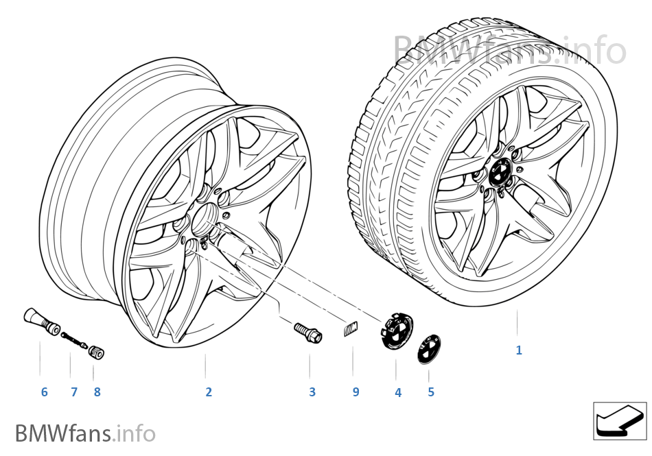 BMW alloy wheel, M double spoke 192