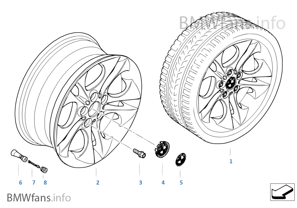 BMW LA wheel, ellipsoid styling 202