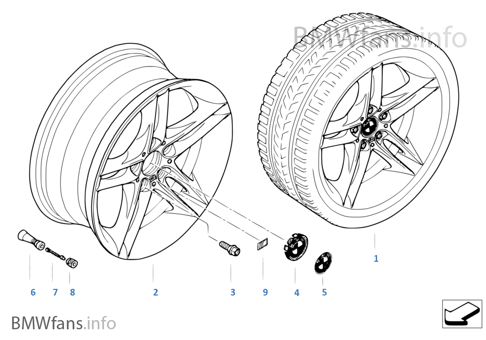 BMW alloy wheel, M double spoke 224