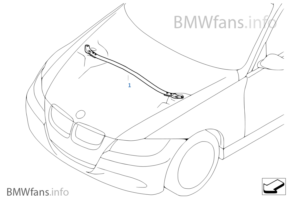 BMW Performance strut tower brace, alu