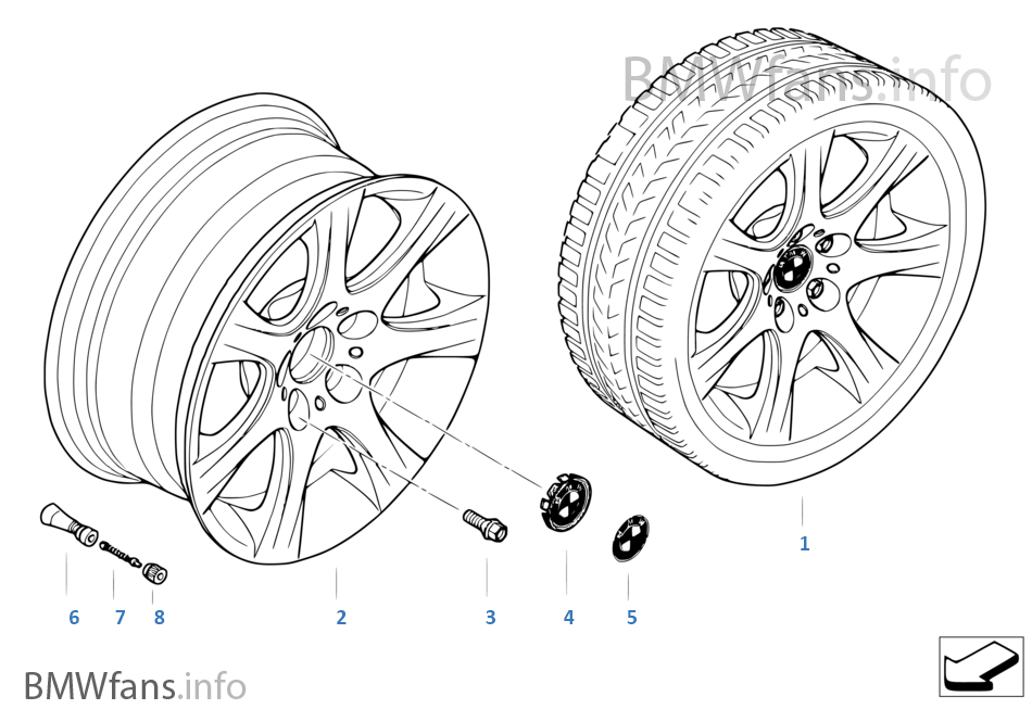 BMW 輕質合金輪輞 星形輪幅 185