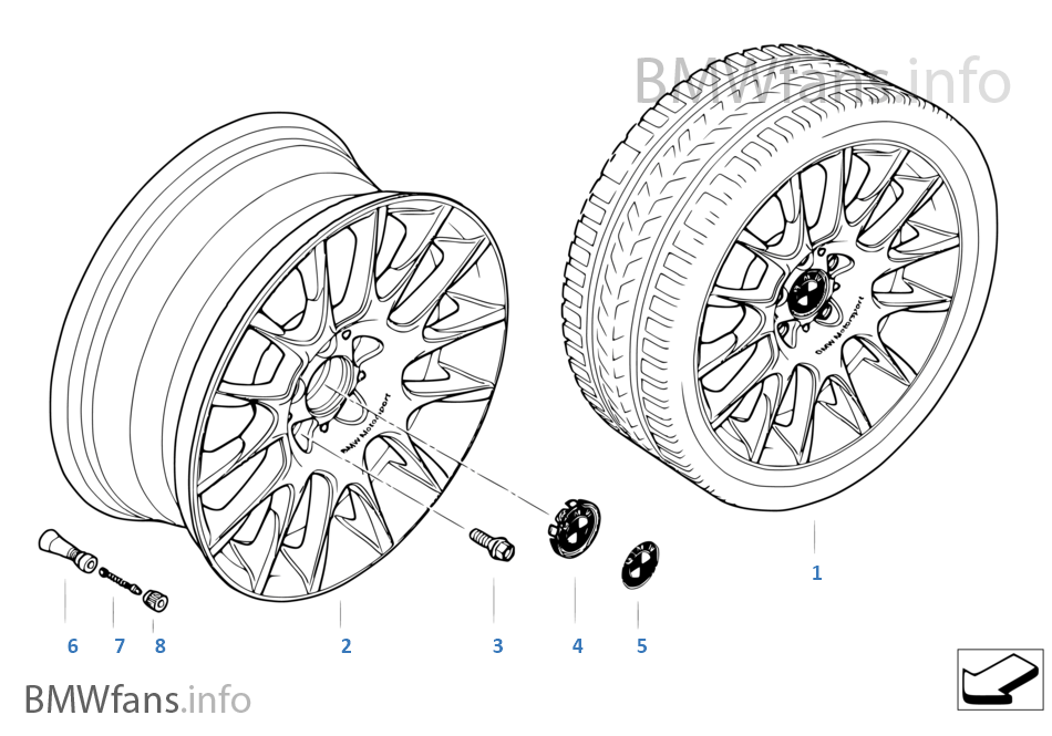 BMW 輕質合金輪輞 徑向輪幅 216