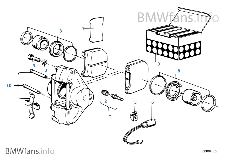 Front brake-gasket set/repair kit