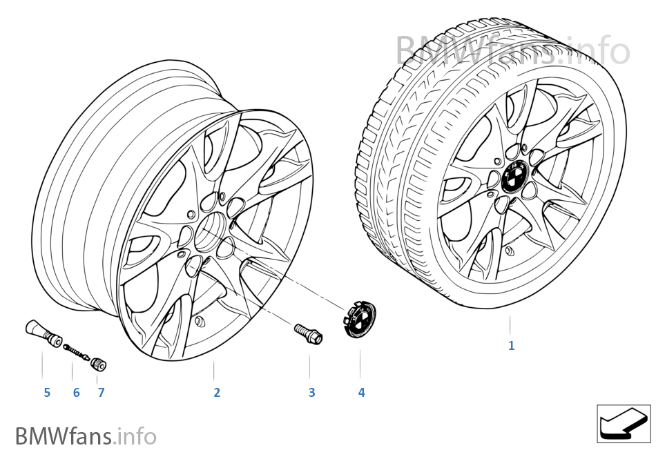 BMW light alloy wheel, V-spoke 255