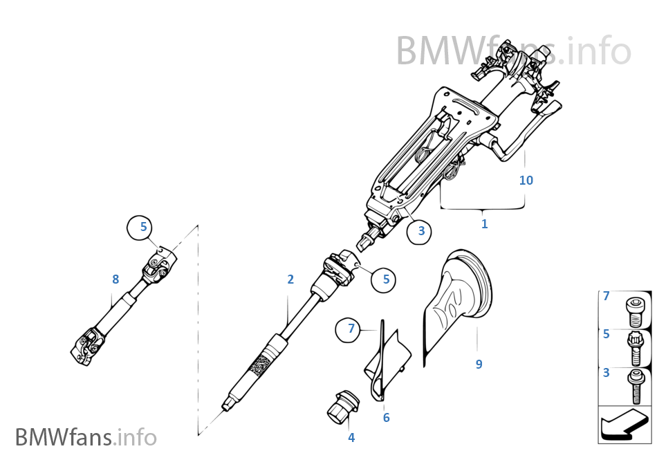 Steering Column Shaft Joint E53 ; 5-reihe New BMW X5 E60, E61