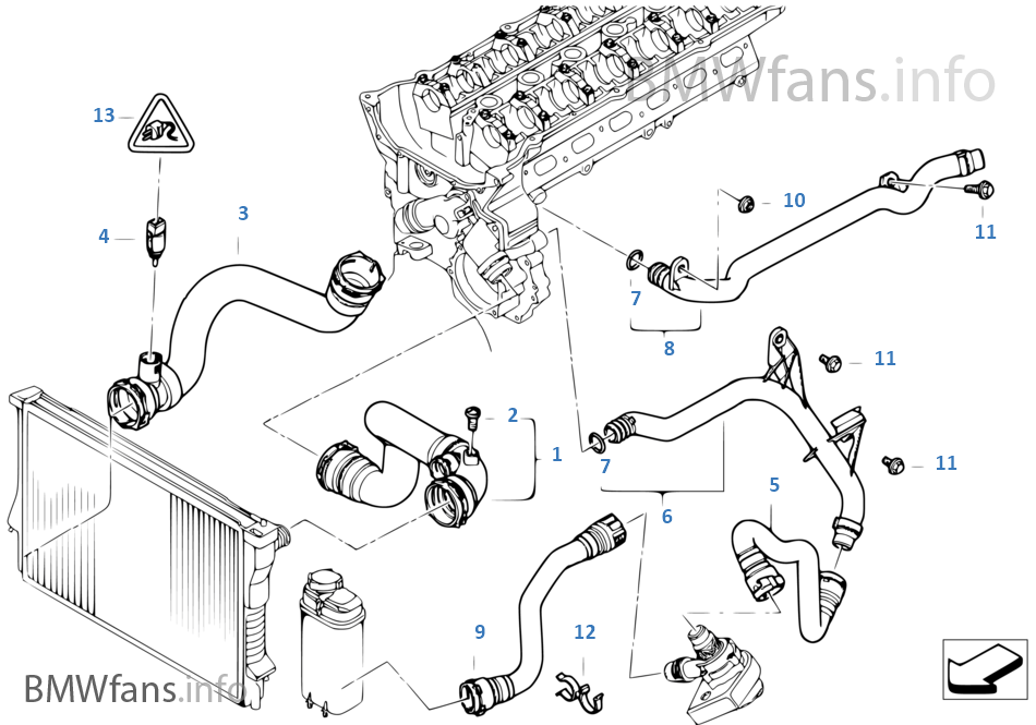 Sistema de refrigeracion-tubo flex agua